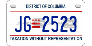 JG2523  license plate in DC