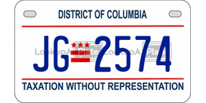 JG2574  license plate in DC