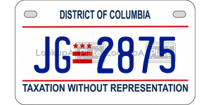 JG2875 license plate in District of Columbia