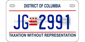 JG2991  license plate in DC