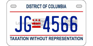 JG4566  license plate in DC