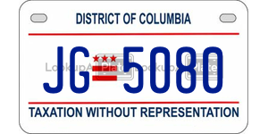JG5080  license plate in DC