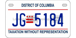 JG5184  license plate in DC