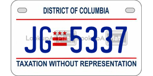 JG5337  license plate in DC