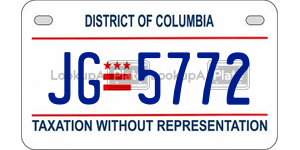 JG5772  license plate in DC