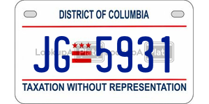 JG5931  license plate in DC