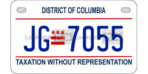 JG7055  license plate in DC