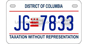 JG7833  license plate in DC