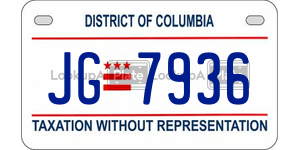JG7936  license plate in DC