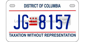 JG8157  license plate in DC