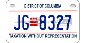JG8327 license plate in District of Columbia