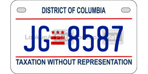 JG8587  license plate in DC