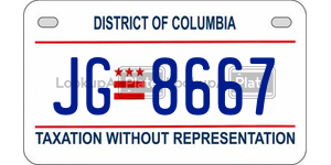 JG8667  license plate in DC