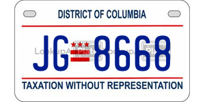 JG8668 license plate in District of Columbia