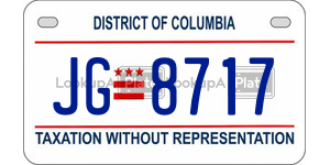 JG8717  license plate in DC