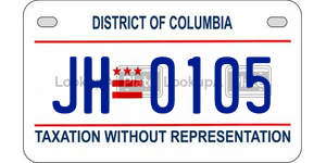 JH0105  license plate in DC