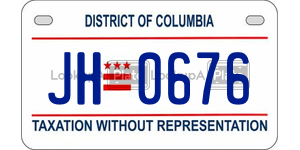 JH0676  license plate in DC