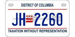 JH2260  license plate in DC