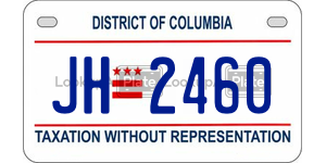 JH2460  license plate in DC