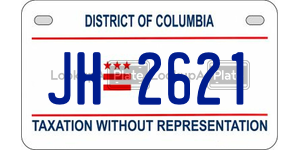JH2621  license plate in DC