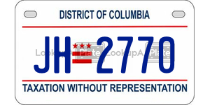 JH2770  license plate in DC