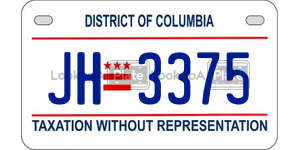 JH3375  license plate in DC
