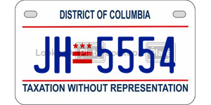 JH5554  license plate in DC