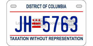 JH5763  license plate in DC