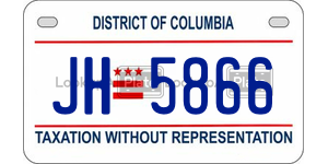 JH5866  license plate in DC