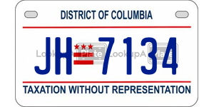 JH7134  license plate in DC