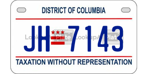 JH7143  license plate in DC