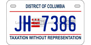 JH7386  license plate in DC
