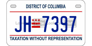 JH7397  license plate in DC