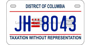 JH8043  license plate in DC