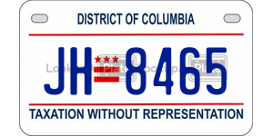 JH8465  license plate in DC