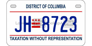 JH8723  license plate in DC
