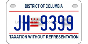 JH9399  license plate in DC
