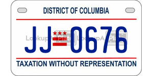 JJ0676  license plate in DC