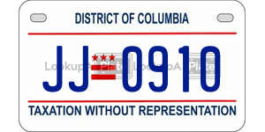 JJ0910  license plate in DC