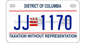 JJ1170  license plate in DC