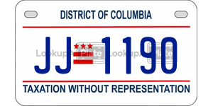 JJ1190  license plate in DC