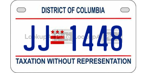 JJ1448  license plate in DC