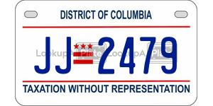 JJ2479  license plate in DC