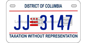 JJ3147  license plate in DC