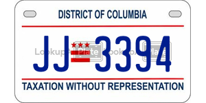JJ3394  license plate in DC