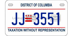 JJ3551 license plate in District of Columbia