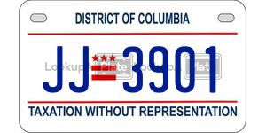 JJ3901  license plate in DC