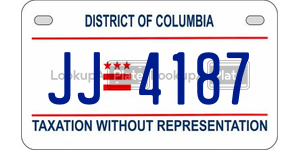JJ4187  license plate in DC