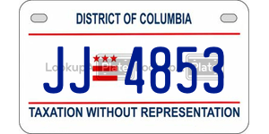 JJ4853  license plate in DC