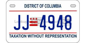 JJ4948  license plate in DC